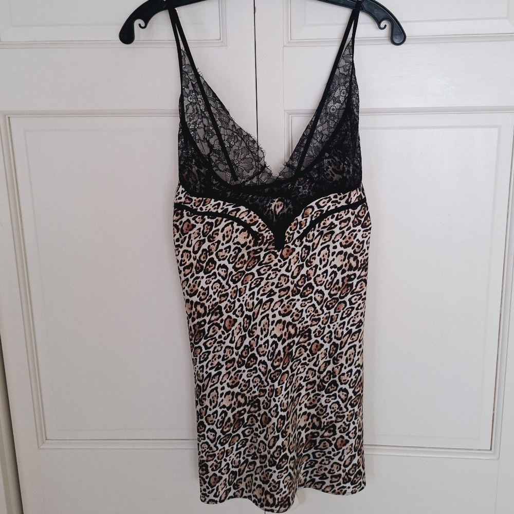 Victoria's Secret animal print and lace negligee